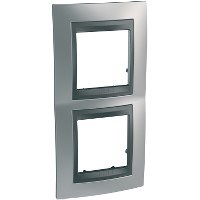 UNICA TOP РАМКА 2-постовая, вертикальная, ГРАФИТ/ХРОМ МАТОВЫЙ - фото 167135