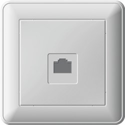 W59 РОЗЕТКА телефонная RJ11, 160В, 1А, в сборе, БЕЛЫЙ - фото 167859