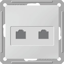 W59 РОЗЕТКА двойная компьютерная RJ45 кат.5E, механизм, СЛОНОВАЯ КОСТЬ - фото 167908
