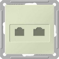 W59 РОЗЕТКА двойная RJ11+RJ45, 160В, 1А, кат.5E, механизм, СЛОНОВАЯ КОСТЬ - фото 167950