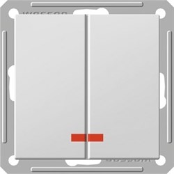 W59 2-клавишный ВЫКЛЮЧАТЕЛЬ с подсветкой, 16АХ, механизм, БЕЛЫЙ - фото 168470