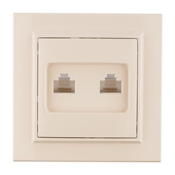 Минск Розетка RJ-45 2-местная СП бежевая EKF - фото 183308