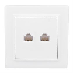 Розетка RJ-45 2-местная СП Минск белая EKF - фото 183344