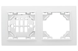 Минск Рамка 2-местная горизонтальная белая EKF Basic - фото 183368