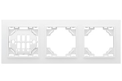 Минск Рамка 3-местная горизонтальная белая EKF Basic - фото 183381