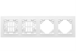 Минск Рамка 4-местная горизонтальная белая EKF Basic - фото 183391