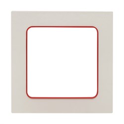 Стокгольм Рамка 1-местная белая с линией цвета красный EKF PROxima - фото 183403