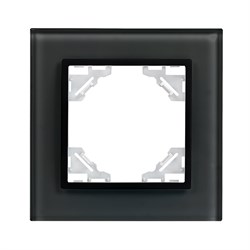 Минск Рамка 1-местная стеклянная черная EKF Basic - фото 183512