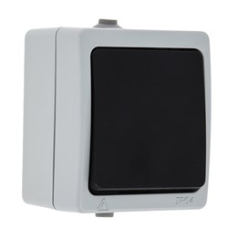 Венеция Выключатель кнопочный 10А IP54 серый EKF - фото 183561