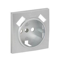 Валенсия лицевая панель розетки 1-местной с/з 16А сталь с защ, штор, с 2 USB 2,1А EKF PROxima - фото 183571