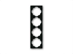 Рамка 4-постовая, серия impuls, цвет чёрный бархат - фото 95131