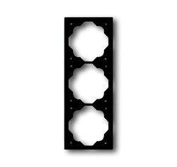 Рамка 3-постовая, серия impuls, цвет чёрный бархат - фото 95302