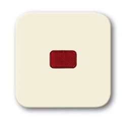 Клавиша для механизма 1-клавишного выключателя/переключателя/кнопки с красной линзой, серия Busch-Duro 2000 SI, цвет слоновая кость - фото 95530