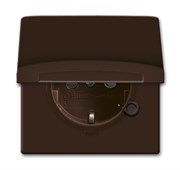 Розетка SCHUKO, 16А 250В, с крышкой, с защитными шторками, уплотнительное кольцо в комплекте, серия Allwetter44, IP44, цвет коричнев