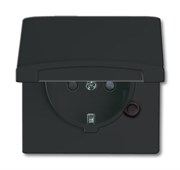 Розетка SCHUKO, 16А 250В, с крышкой, с защитными шторками, уплотнительное кольцо в комплекте, серия Allwetter44, IP44, цвет черный/а