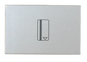 Механизм карточного (54 мм) выключателя с накладкой, 2-модульный, серия Zenit, цвет альпийский белый