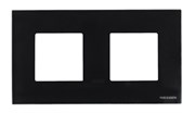 Рамка 2-постовая, серия Zenit, стекло чёрное