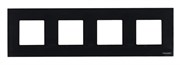 Рамка 4-постовая, серия Zenit, стекло чёрное