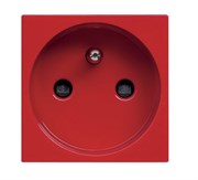 Розетка французского стандарта с центральным контактом заземления для специальных сетей, со шторками, 16А / 250 В, серия Zenit, цвет красный