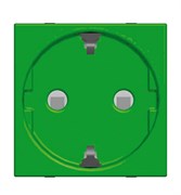 Розетка SCHUKO с заземлением для специальных сетей, со шторками, 16А / 250В, серия Zenit, цвет зелёный