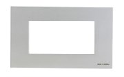Рамка итальянского стандарта на 4 модуля, серия Zenit, цвет серебристый