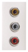 Механизм 3xRCA разъёма, красный+белый+жёлтый, 1-модульный, серия Zenit, цвет альпийский белый