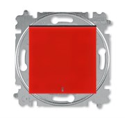 Переключатель одноклавишный с подсветкой ABB Levit ориентационная красный / дымчатый чёрный