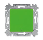 Переключатель одноклавишный с подсветкой ABB Levit ориентационная зелёный / дымчатый чёрный
