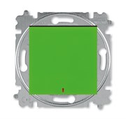 Переключатель одноклавишный с подсветкой ABB Levit контрольная зелёный / дымчатый чёрный
