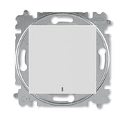 Выключатель кнопочный одноклавишный с подсветкой ABB Levit серый / белый