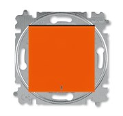 Выключатель кнопочный одноклавишный с подсветкой ABB Levit оранжевый / дымчатый чёрный