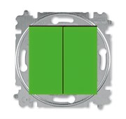 Переключатель и кнопка с перекидным контактом ABB Levit зелёный / дымчатый чёрный