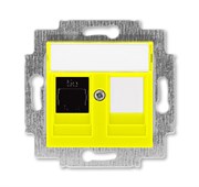 Розетка информационная ABB Levit RJ45 категория 5e и заглушка жёлтый