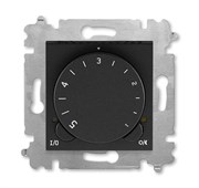 Терморегулятор ABB Levit с поворотной ручкой 16А антрацит / дымчатый чёрный