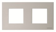 Рамка 2-постовая, (2+2)-модульная, базовая, серия Zenit, цвет серебристый