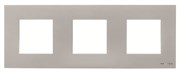 Рамка 3-постовая, (2+2+2)-модульная, базовая, серия Zenit, цвет серебристый