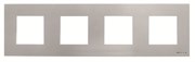 Рамка 3-постовая, (2+2+2+2)-модульная, базовая, серия Zenit, цвет серебристый