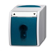 Выключатель жалюзи с ключом (для замка) 2-полюсный, IP44, серия ocean, цвет серый/сине-зелёный