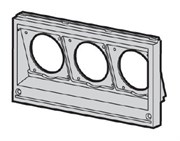 Лицевая панель с 3-мя отв. FMCE47 (Розетки 16-32A, 1х10/16А), 1 ряд