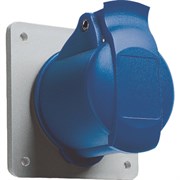 Розетка панельная с прямым унифицированным фланцем 232RU4, 32A, 2P+E, IP44, 4ч