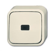 Кнопка 1-клавишная, 1-полюсная, (НО контакт), с окном для символа/линзы, с подсветкой, для открытого монтажа, серия Busch-Duro 2000