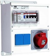 Бокс M16/2 JFB CTFL с розеткамии фланцами в сборе ,металл, IP44
