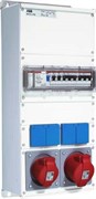 Бокс M32/2JFB CTFL с розеткамии фланцами в сборе, металл, IP44