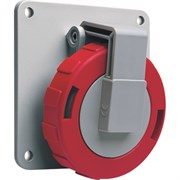Розетка панельная с угловым фланцем 332RAU3W, 32A, 3P+E, IP67, 3ч