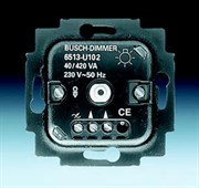 Механизм светорегулятора Busch-Dimmer для ламп накаливания и НВ галогенных ламп с электронным трансформатором, поворотный, 40-420 Вт
