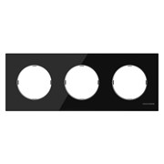 Рамка 3-постовая, серия SKY Moon, цвет стекло чёрное