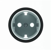Накладка для розетки SCHUKO с плоской поверхностью, серия SKY Moon, кольцо чёрное стекло