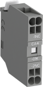 Блок контактный CA4-01K (1НЗ) фронтальный с втычными клеммами для контакторов AF09K-AF38K и реле NF22EK-NF40EK