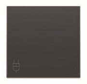 Накладка розетки с крышкой, серия SKY, цвет чёрный бархат