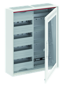 Шкаф 48М навесной с медиапанелями IP30, 650x550x160 между DIN-рейками 125 мм с самозажимными клеммами N/PE и Wi-Fi дверью с вент. отверстиями CA24VMW